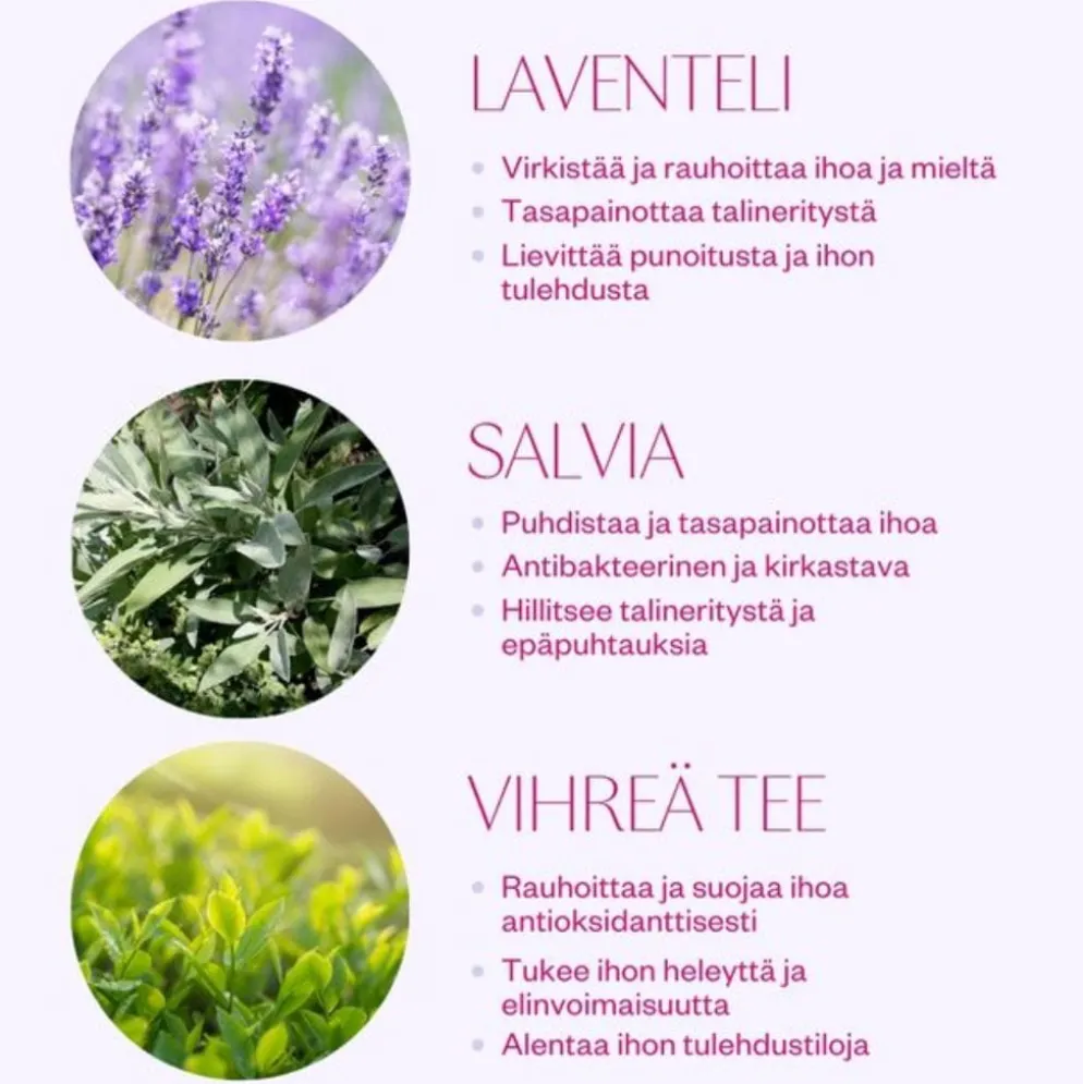 Kasvovesi epäpuhtaalle iholle Flow Cosmetics Sage & Lavender 100ml