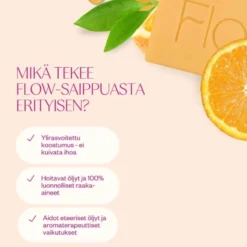 Sheivaussaippua Flow Cosmetics Orange & Honey Soap Bar