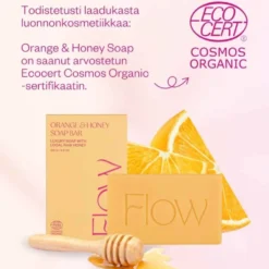 Sheivaussaippua Flow Cosmetics Orange & Honey Soap Bar